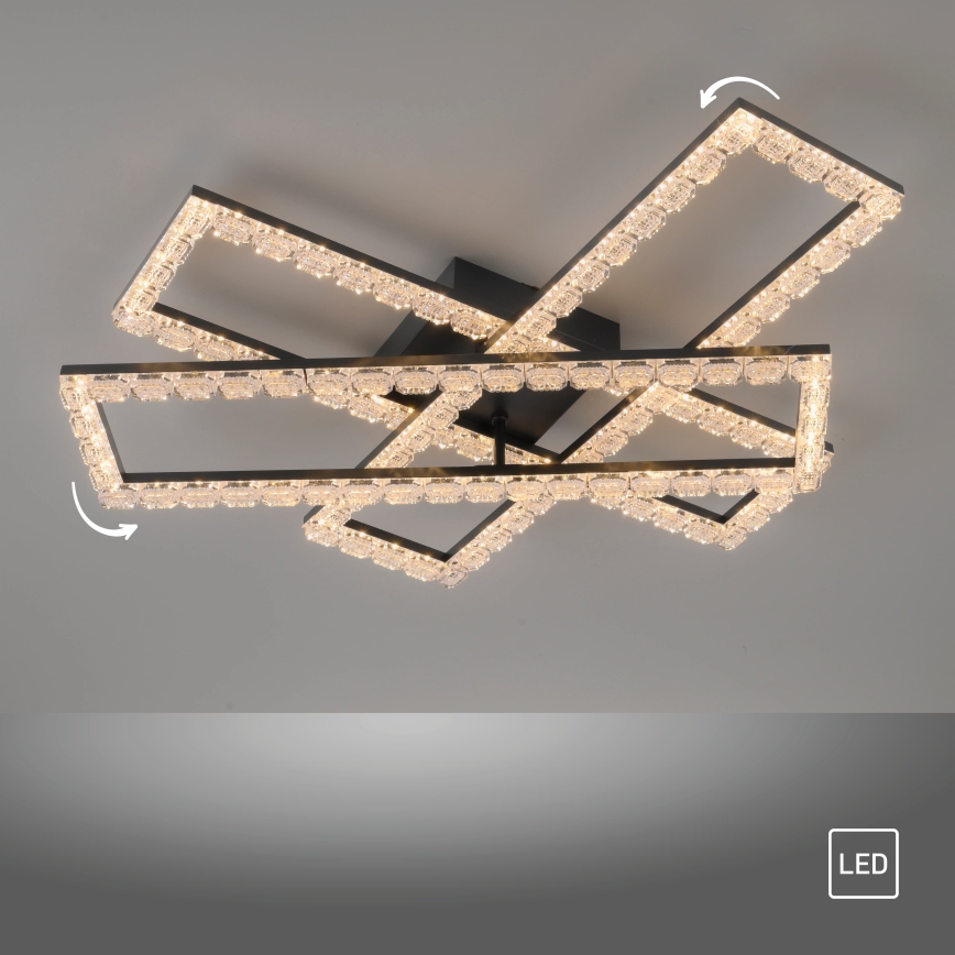 JUST LIGHT. 14733-18 - LED griestu lampa GLITRA LED/35W/230V 57x72 cm melna