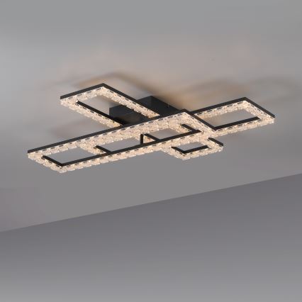 JUST LIGHT. 14733-18 - LED griestu lampa GLITRA LED/35W/230V 57x72 cm melna