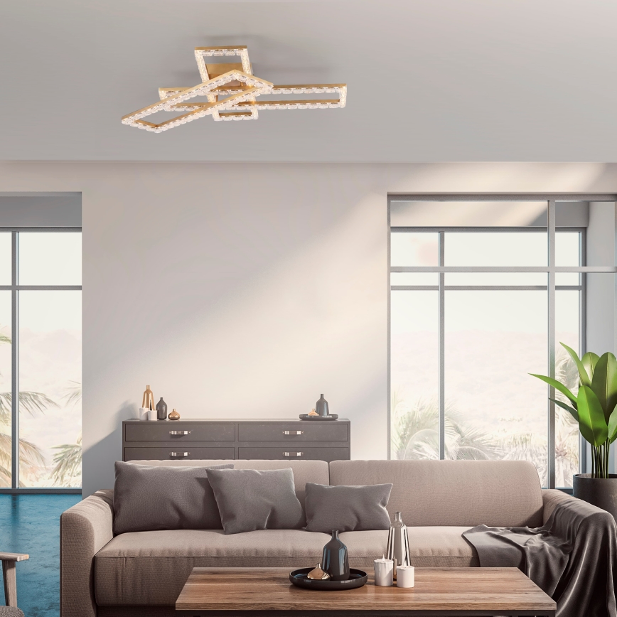JUST LIGHT. 14733-60 - LED griestu gaismeklis GLITRA LED/35W/230V 57,25x72,05 cm zelta krāsā