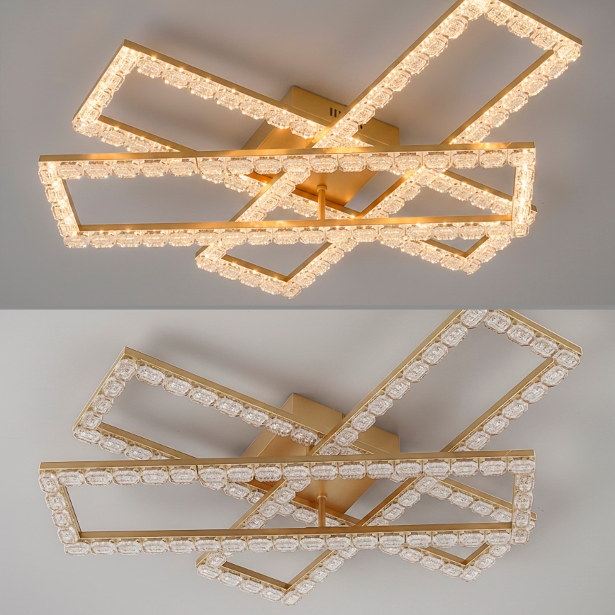 JUST LIGHT. 14733-60 - LED griestu gaismeklis GLITRA LED/35W/230V 57,25x72,05 cm zelta krāsā