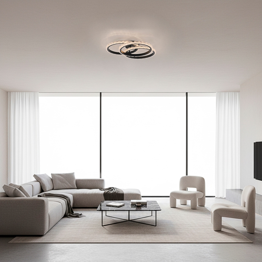 JUST LIGHT. 14734-18 - LED griestu gaismeklis GLITRA LED/37W/230V Ø 50 cm melns