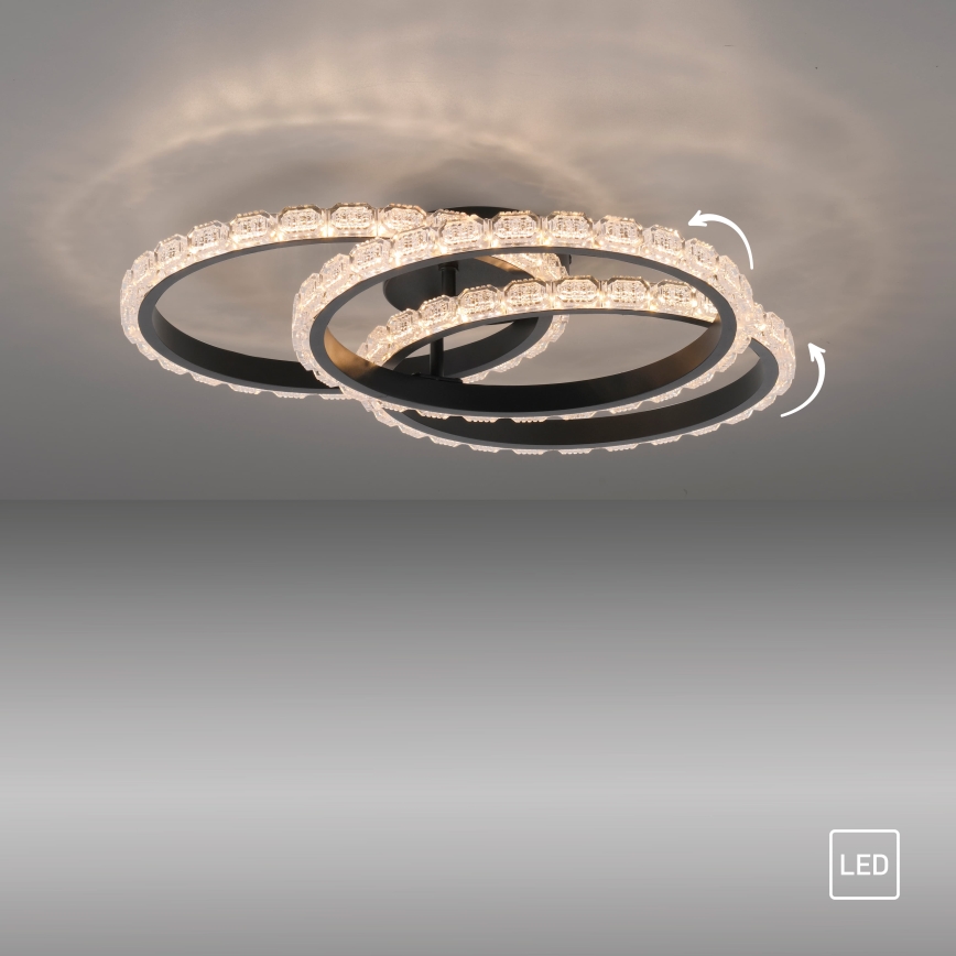 JUST LIGHT. 14734-18 - LED griestu gaismeklis GLITRA LED/37W/230V Ø 50 cm melns