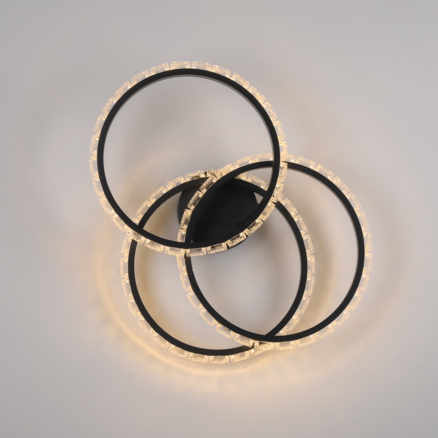 JUST LIGHT. 14734-18 - LED griestu gaismeklis GLITRA LED/37W/230V Ø 50 cm melns