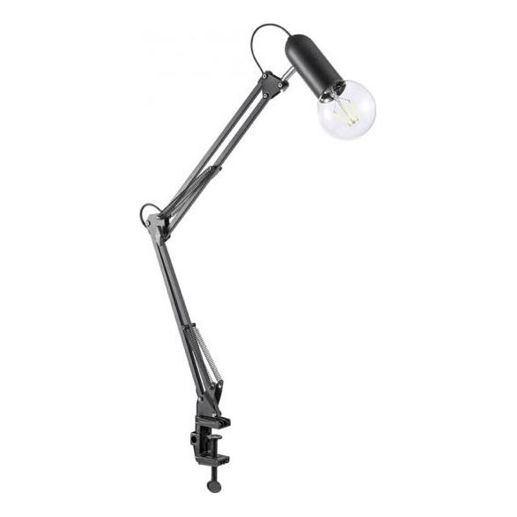 JUST LIGHT. 14773-18 - Galda lampa ar stiprinājumu TURN ME 1xE27/60W/230V melna