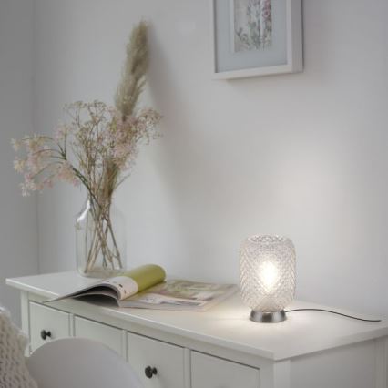 JUST LIGHT. 14906-55 - Galda lampa REISHI 1xE27/40W/230V matēts hroms