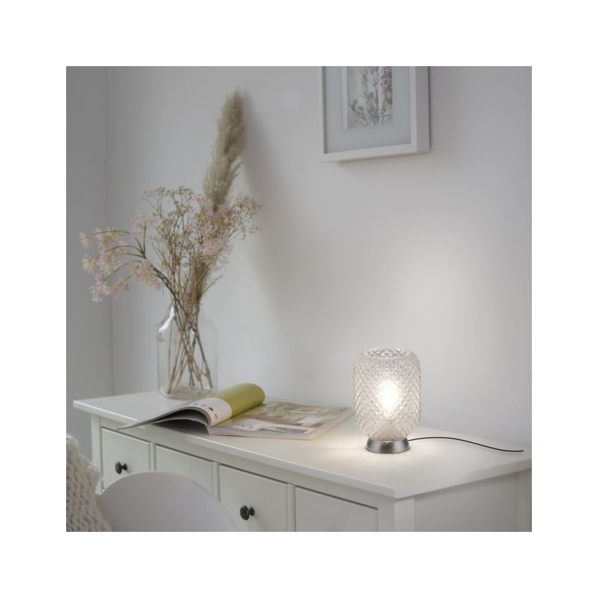 JUST LIGHT. 14906-55 - Galda lampa REISHI 1xE27/40W/230V matēts hroms