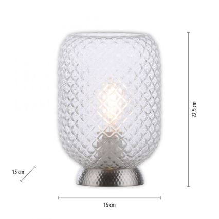 JUST LIGHT. 14906-55 - Galda lampa REISHI 1xE27/40W/230V matēts hroms