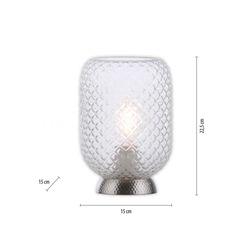 JUST LIGHT. 14906-55 - Galda lampa REISHI 1xE27/40W/230V matēts hroms
