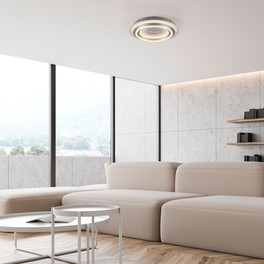 JUST LIGHT. 15089-21 - LED griestu gaismeklis CICHIO LED/36W/230V Ø 40 cm matēts hroms