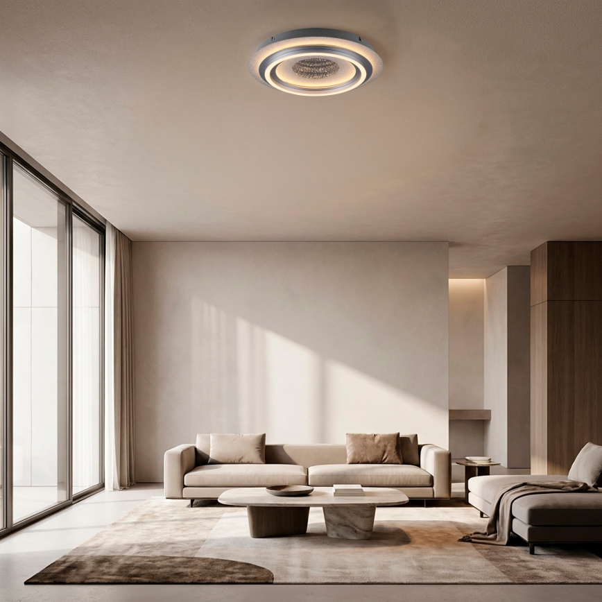JUST LIGHT. 15089-21 - LED griestu gaismeklis CICHIO LED/36W/230V Ø 40 cm matēts hroms