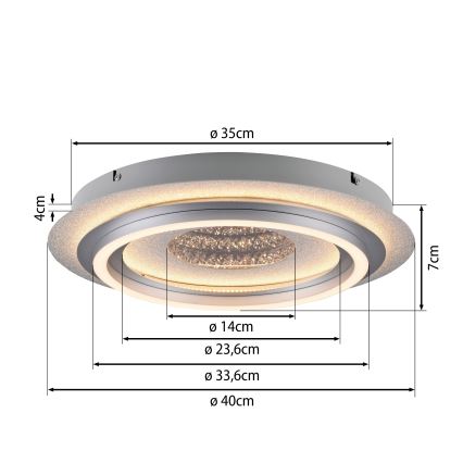 JUST LIGHT. 15089-21 - LED griestu gaismeklis CICHIO LED/36W/230V Ø 40 cm matēts hroms