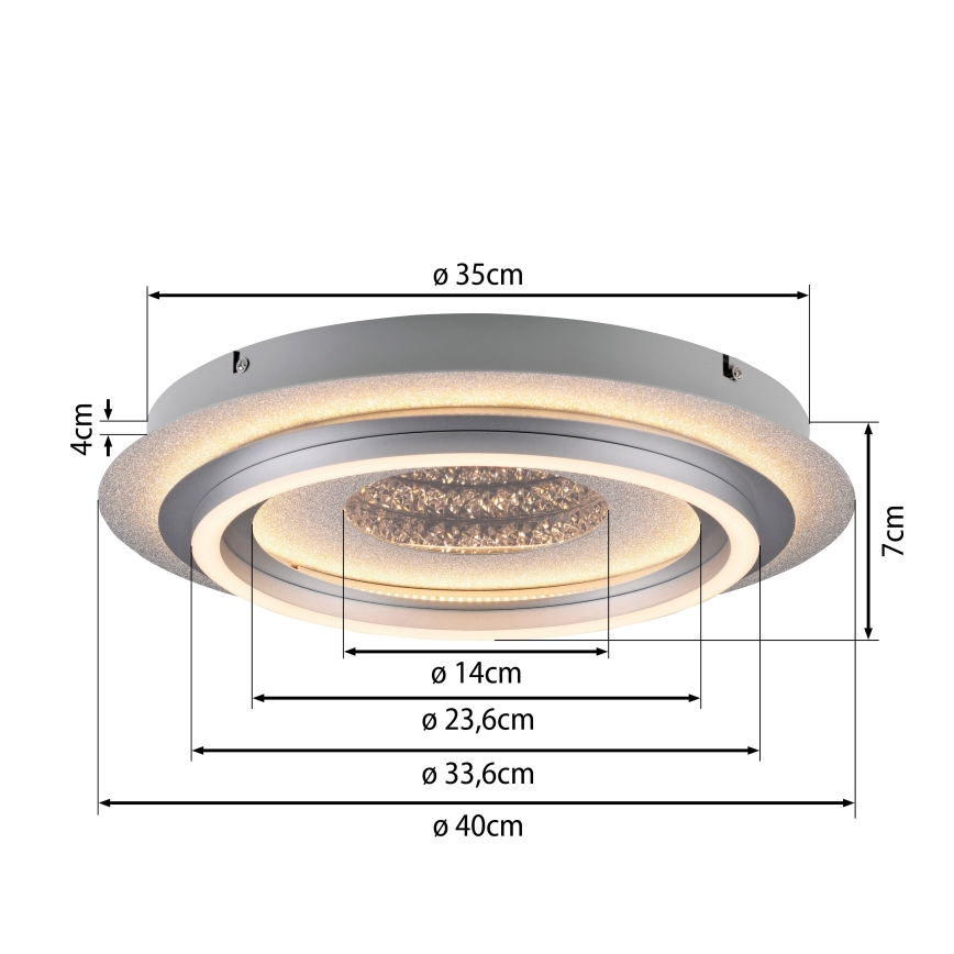 JUST LIGHT. 15089-21 - LED griestu gaismeklis CICHIO LED/36W/230V Ø 40 cm matēts hroms