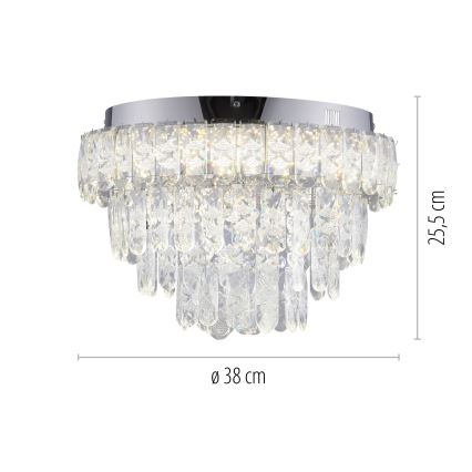 JUST LIGHT. 15092-17 - LED griestu lampa KULUNKA LED/33W/230V diametrs 38 cm spīdīgs hroms