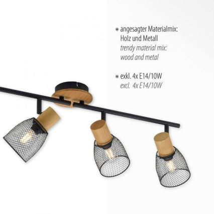 JUST LIGHT. 15194-79 - Starmetis TAMIS 4xE14/10W/230V
