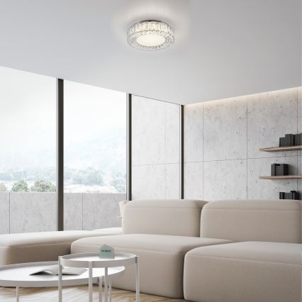 JUST LIGHT. 15221-17 - LED griestu gaismeklis KULUNKA LED/32W/230V Ø 37 cm spīdīgs hroms