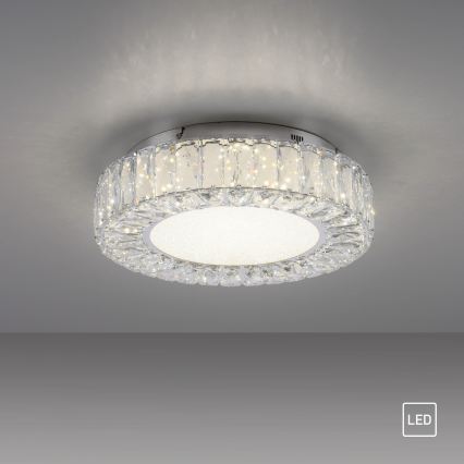 JUST LIGHT. 15221-17 - LED griestu gaismeklis KULUNKA LED/32W/230V Ø 37 cm spīdīgs hroms