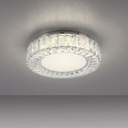 JUST LIGHT. 15221-17 - LED griestu gaismeklis KULUNKA LED/32W/230V Ø 37 cm spīdīgs hroms