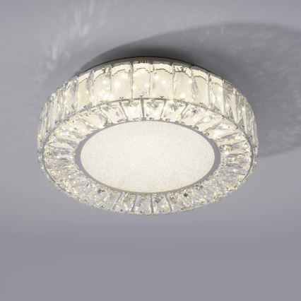 JUST LIGHT. 15221-17 - LED griestu gaismeklis KULUNKA LED/32W/230V Ø 37 cm spīdīgs hroms