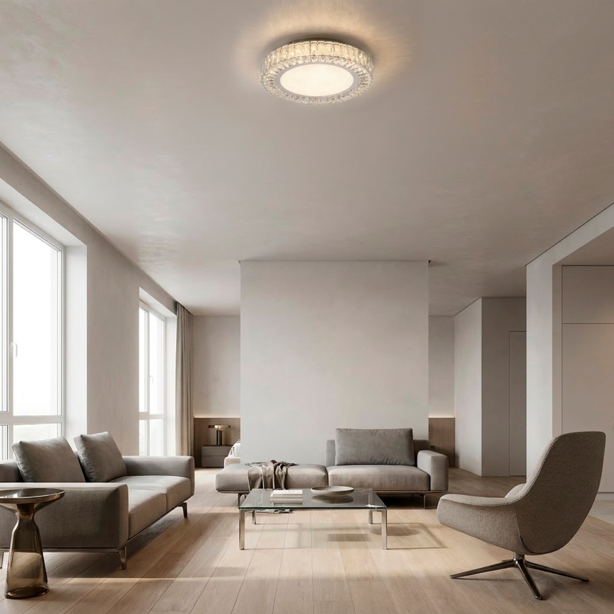 JUST LIGHT. 15222-17 - LED griestu gaismeklis KULUNKA LED/46W/230V Ø 50 cm spīdīgs hroms