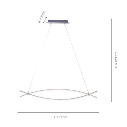 JUST LIGHT. 15382-55 - LED Lustra ar auklu MAJA 2xLED/8,4W/230V matēts hroms