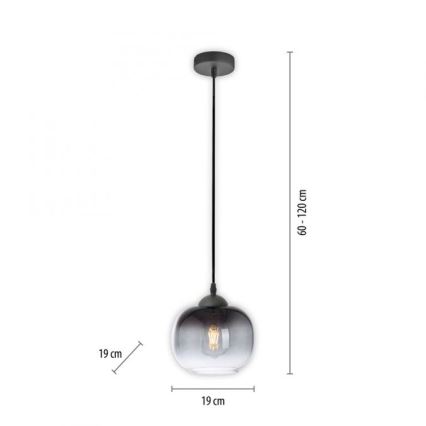 JUST LIGHT. 15420-18 - Lustra ar auklu ZEA 1xE27/25W/230V melna