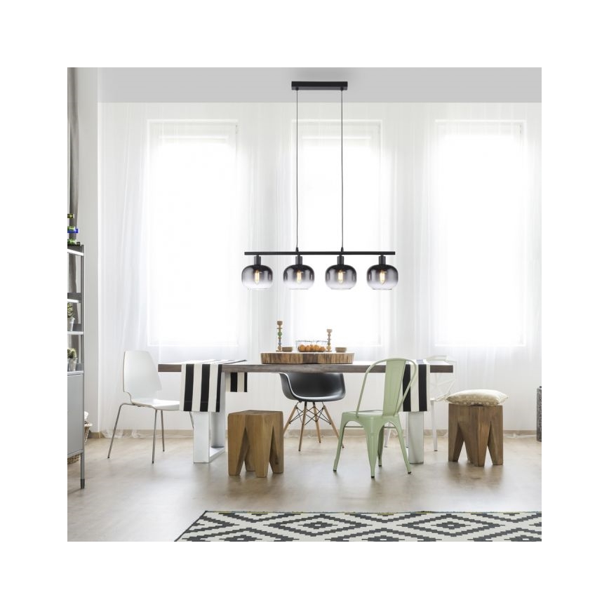 JUST LIGHT. 15421-18 - Lustra ar auklu ZEA 4xE14/25W/230V melna