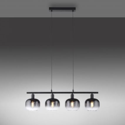 JUST LIGHT. 15421-18 - Lustra ar auklu ZEA 4xE14/25W/230V melna