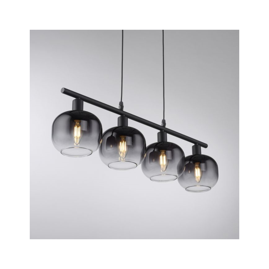 JUST LIGHT. 15421-18 - Lustra ar auklu ZEA 4xE14/25W/230V melna