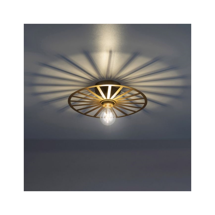 JUST LIGHT. 15635-60 - Griestu lampa SPIKE 1xE27/40W/230V d. 30 cm misiņš