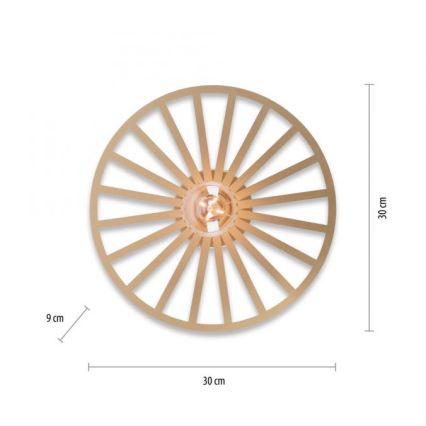 JUST LIGHT. 15635-60 - Griestu lampa SPIKE 1xE27/40W/230V d. 30 cm misiņš