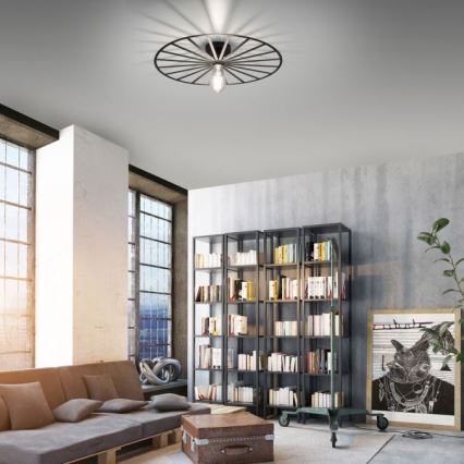 JUST LIGHT. 15636-18 - Griestu lampa SPIKE 1xE27/40W/230V d. 50 cm melna
