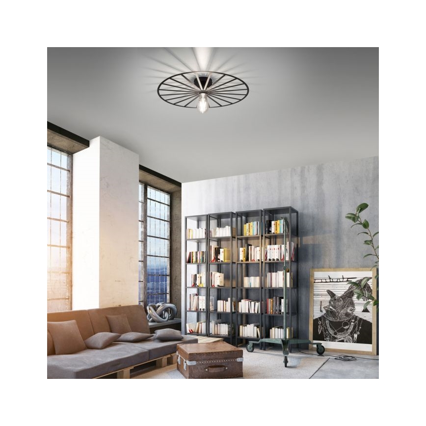JUST LIGHT. 15636-18 - Griestu lampa SPIKE 1xE27/40W/230V d. 50 cm melna