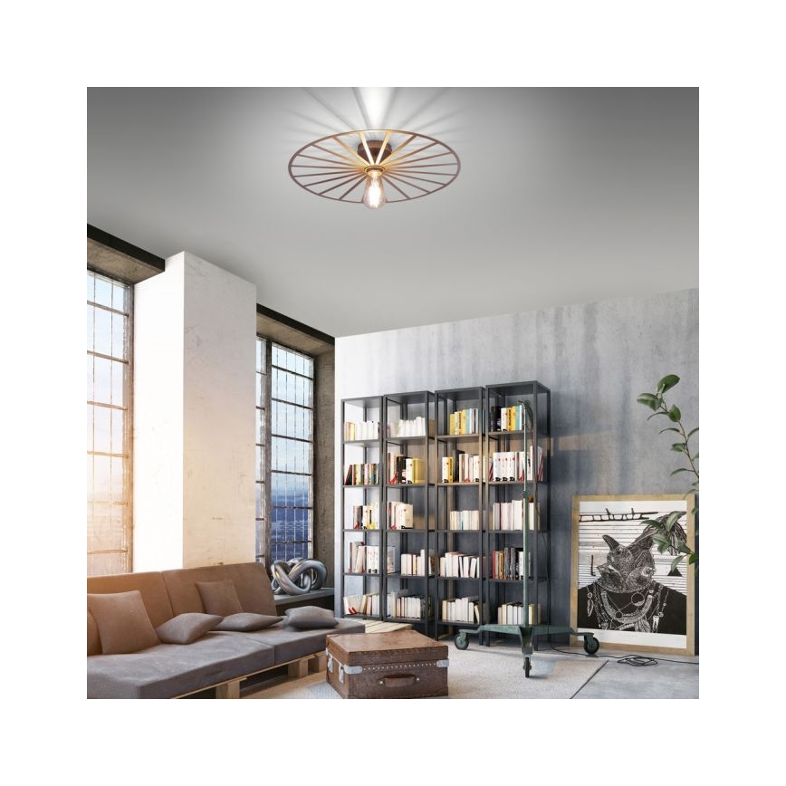 JUST LIGHT. 15636-60 - Griestu lampa SPIKE 1xE27/40W/230V d. 50 cm misiņš