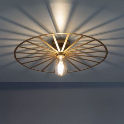 JUST LIGHT. 15636-60 - Griestu lampa SPIKE 1xE27/40W/230V d. 50 cm misiņš