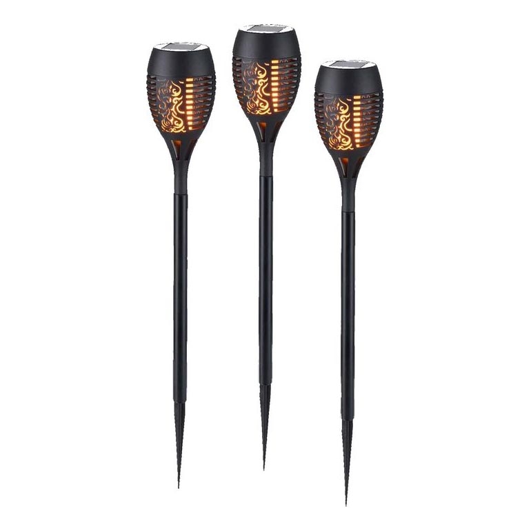 JUST LIGHT. 19106-18-3 - KOMPLEKTS 3x LED Saules enerģijas lampa FACKEL LED/0,24W/1,2V 200 mAh IP44 melna