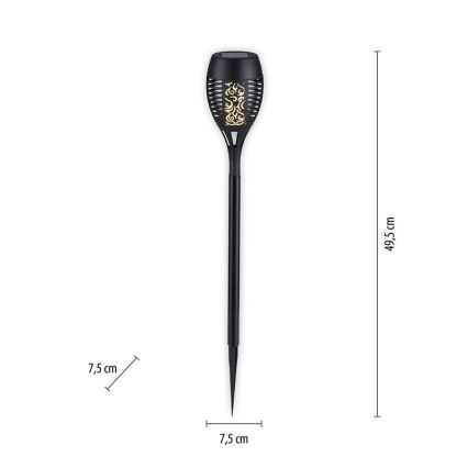 JUST LIGHT. 19106-18-3 - KOMPLEKTS 3x LED Saules enerģijas lampa FACKEL LED/0,24W/1,2V 200 mAh IP44 melna