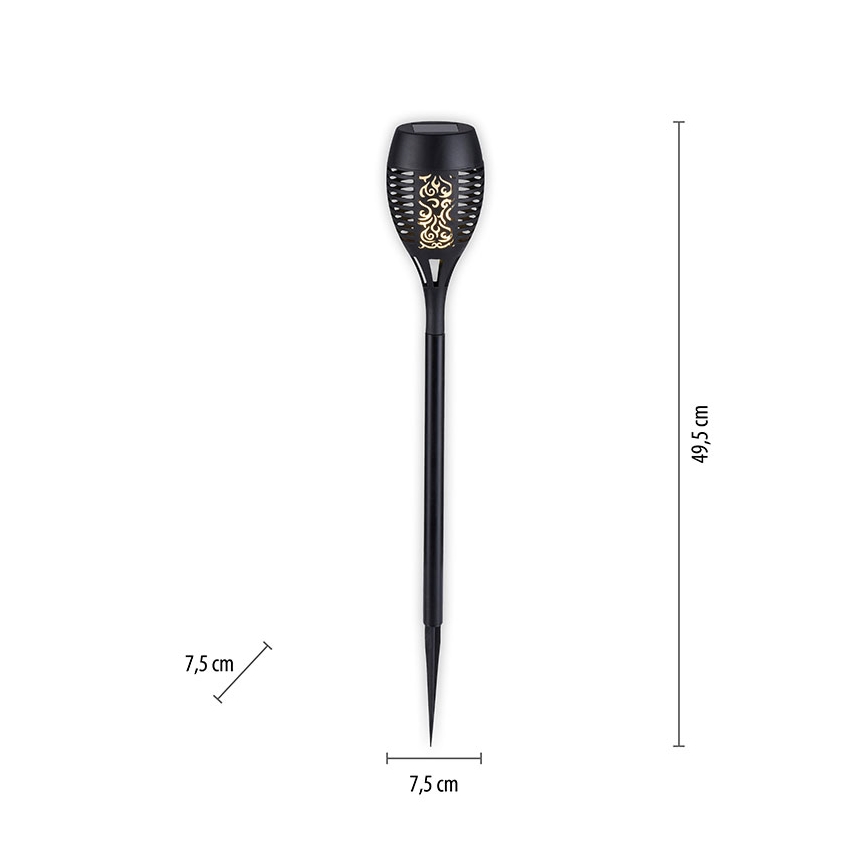 JUST LIGHT. 19106-18-3 - KOMPLEKTS 3x LED Saules enerģijas lampa FACKEL LED/0,24W/1,2V 200 mAh IP44 melna