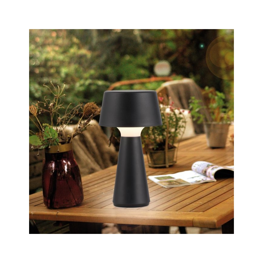 JUST LIGHT. 19260-18 - LED Aptumšojama skārienvadāma āra lampa ABERA LED/3W/3,7V 2000 mAh USB IP54 melna