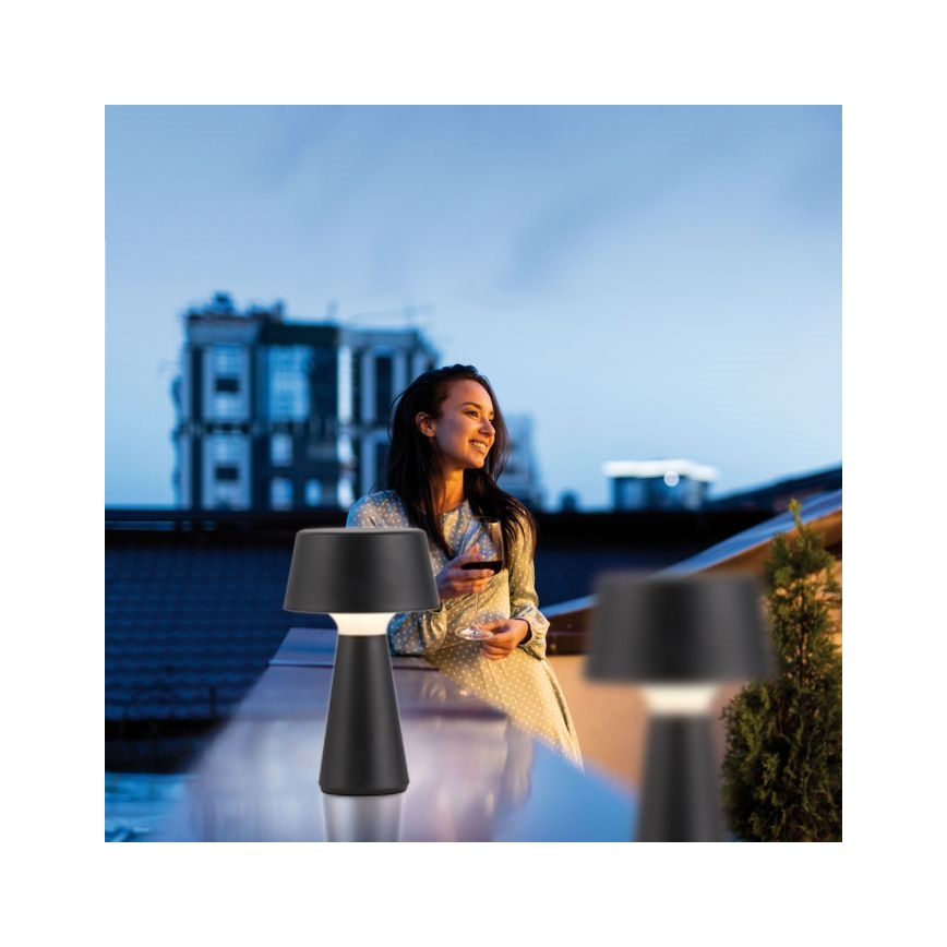 JUST LIGHT. 19260-18 - LED Aptumšojama skārienvadāma āra lampa ABERA LED/3W/3,7V 2000 mAh USB IP54 melna