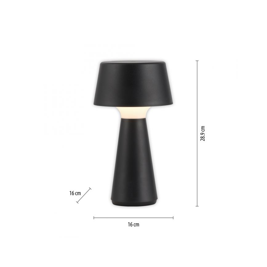 JUST LIGHT. 19260-18 - LED Aptumšojama skārienvadāma āra lampa ABERA LED/3W/3,7V 2000 mAh USB IP54 melna
