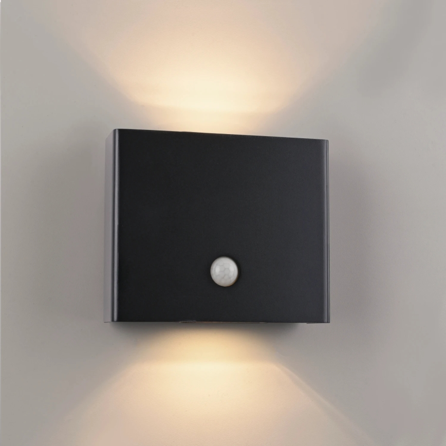 JUST LIGHT. 19471-18 - LED Āra sienas lampa ar sensoru AMIN 2xLED/1,25W/3,7V 4400mAh IP44 melna