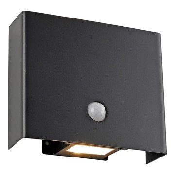 JUST LIGHT. 19471-18 - LED Āra sienas lampa ar sensoru AMIN 2xLED/1,25W/3,7V 4400mAh IP44 melna