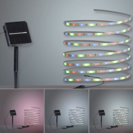 JUST LIGHT. 19971-18 - RGB LED saules lente TEANIA LED/3,7V 5 m 1200 mAh IP44 melna