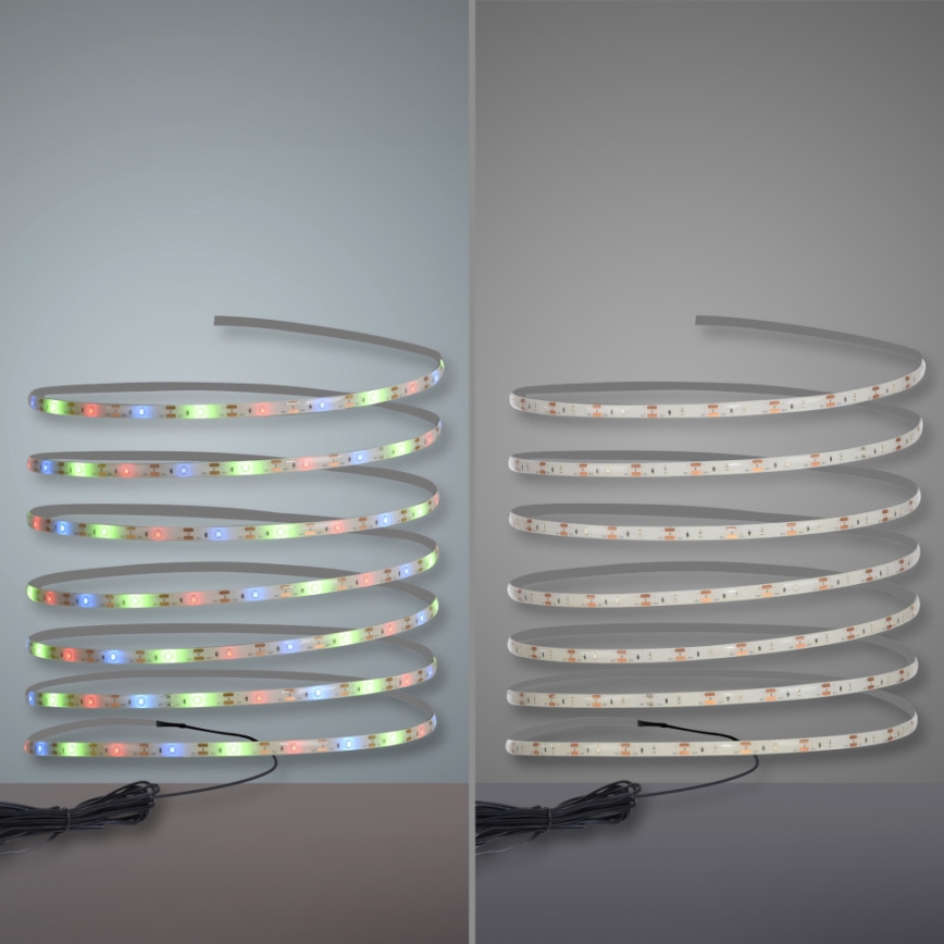 JUST LIGHT. 19971-18 - RGB LED saules lente TEANIA LED/3,7V 5 m 1200 mAh IP44 melna