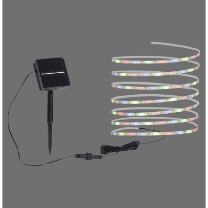 JUST LIGHT. 19971-18 - RGB LED saules lente TEANIA LED/3,7V 5 m 1200 mAh IP44 melna