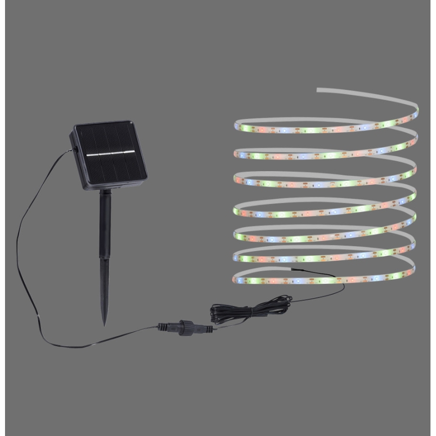 JUST LIGHT. 19971-18 - RGB LED saules lente TEANIA LED/3,7V 5 m 1200 mAh IP44 melna