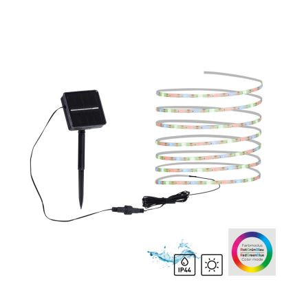JUST LIGHT. 19971-18 - RGB LED saules lente TEANIA LED/3,7V 5 m 1200 mAh IP44 melna