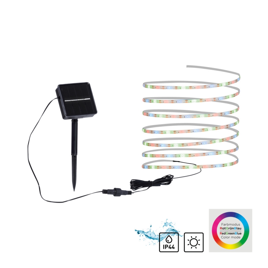 JUST LIGHT. 19971-18 - RGB LED saules lente TEANIA LED/3,7V 5 m 1200 mAh IP44 melna