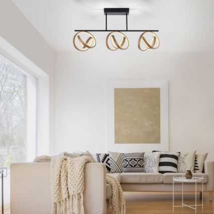 JUST LIGHT. 6245-18 - LED Aptumšojama virsapmetuma lustra LOOP 3xLED/11W/230V 2700-5000K + tālvadības pults