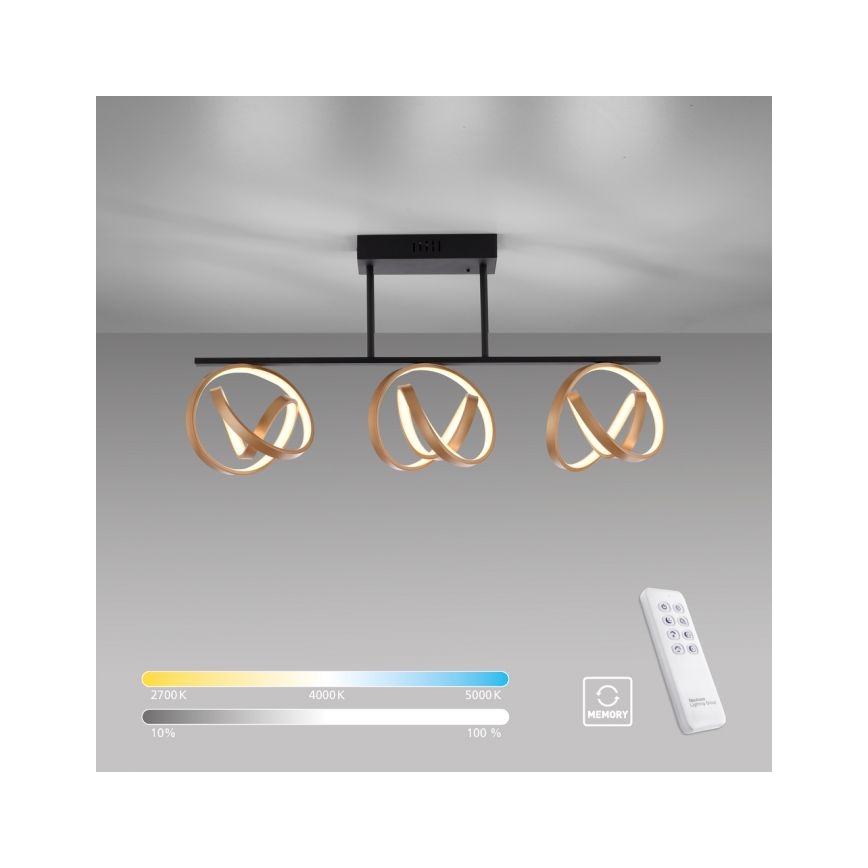 JUST LIGHT. 6245-18 - LED Aptumšojama virsapmetuma lustra LOOP 3xLED/11W/230V 2700-5000K + tālvadības pults